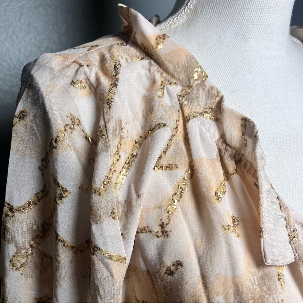 Buddy Love Cream and Gold Mini Dress Country Western style in Rodeo stretchy MD. - Picture 4 of 16